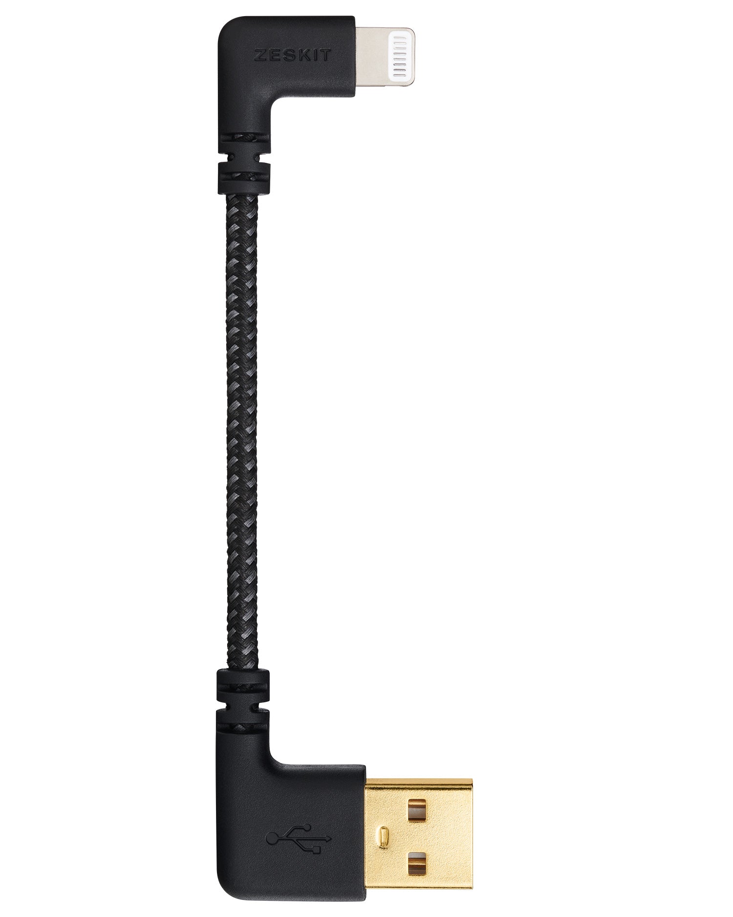 Zeskit MFi Certified Right Angle Lightning to USB-A Cable
